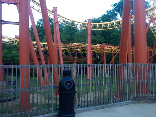 Top suspended coaster - here is a train heading back to the loading zone...!