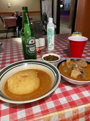 Plantain fugue and chicken groundnut soup!