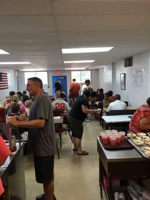 Patrons enjoying a home cooked meal