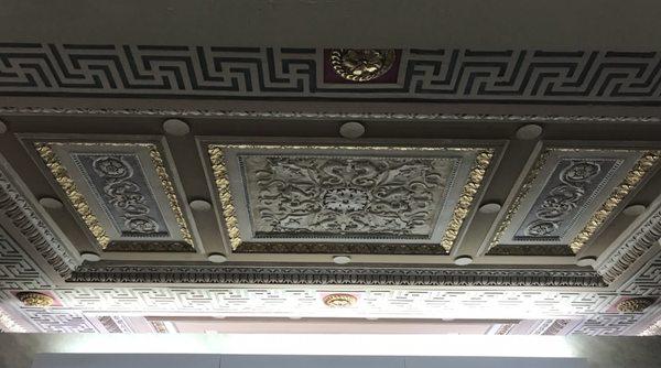 The gorgeous ceilings inside.