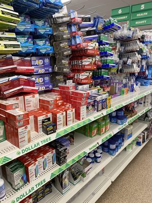 Clean and organized health and beauty section