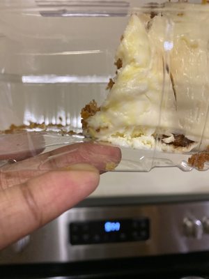 Mold on second slice of carrot cake.