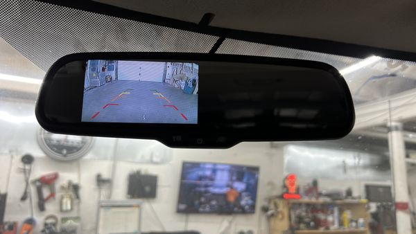 Backup cam on a giant commercial van. Safety First rear view mirror and camera!