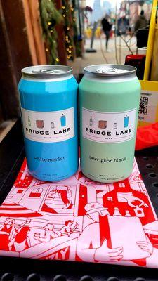 Bridge Lane White Merlot and Sauvignon Blanc 12.7floz Can $7.99ea. (12/28/21). @DeliteMarket #Hoboken #NewJersey  @BridgeLaneWine