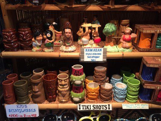 Tiki and Vintage Hula design Salt & Pepper shaker sets!