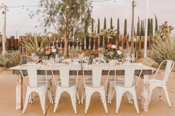 Our reception was held outside under the beautiful string lights