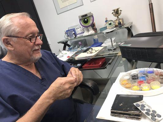 Randy Trawnik crafting & designing my prosthetic eyes I watch!