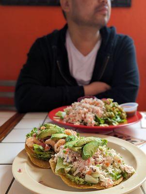 His Combo 4 Salad Scoops Platter & Her Combo 2 Tostadas.              @siecysdiary