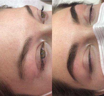 Before and After brow tint & wax