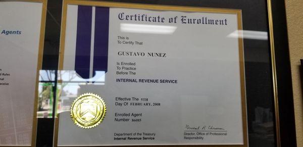 Certificate of Enrollment - Internal Revenue Service