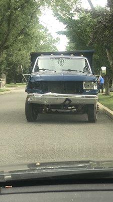 This is the cemetery truck that servicing the cemetery look at the condition of this truck they don't care Of the cemetery like that