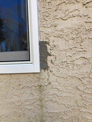 Damaged my stucco and left it like this.