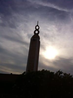 Exterior of temple near sunset