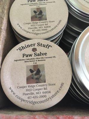 Paw salve to protect your animals paws from ice, salt, etc.