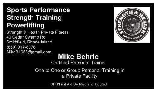 One to one or group personal training in a private facility.