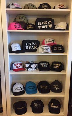 Some of our custom hats we make.