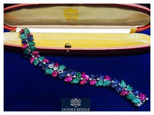 One-Of-A-Kind Collectable Art Deco CARTIER " Tutti Frutti " Bracelet at L'ETOILE ROYALE .