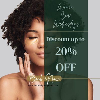 20% off Women Care Wednesday