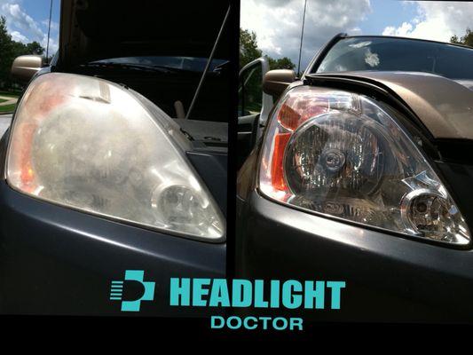 Headlight restoration on a Honda CRV