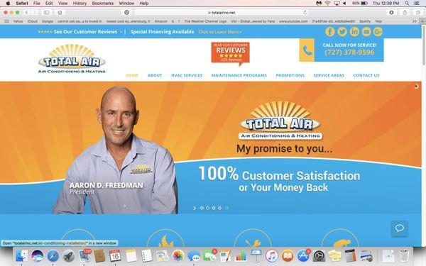 This is a screenshot of the Total Air's 100% Customer Satisfaction Guarantee. However, they did not honor it with us.