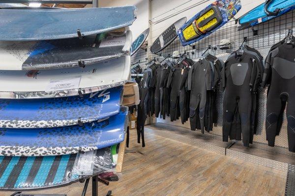 Wakeboards, Kneeboards, Wake Surfers and TONS of wetsuits!