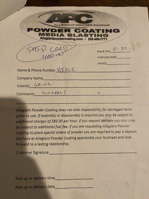 Allegiant Powder Coating