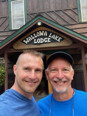 The main entrance at the south side of Wallowa Lake Lodge. A very inviting place.