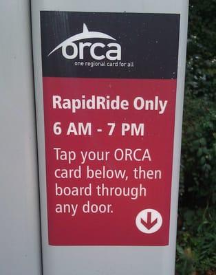 orca reader at bus stop