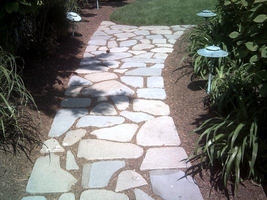 New garden path installation