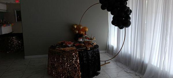 The cake table they decorated. We did supply all our iwn food and drink.