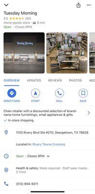 Google Review Location Info