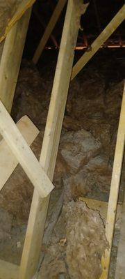 insulation was  strewn all over attic