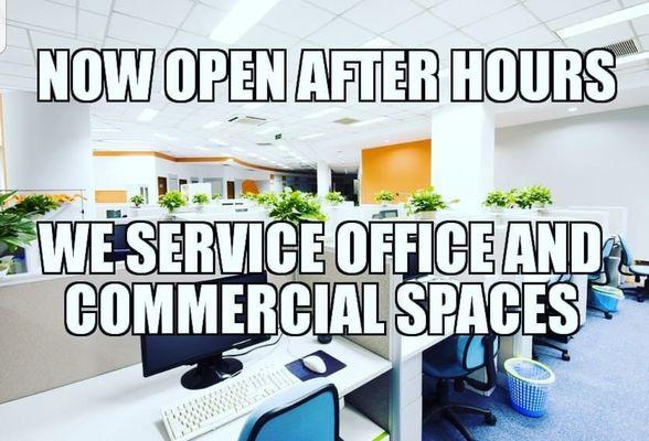 We can service office and commercial spaces as well!