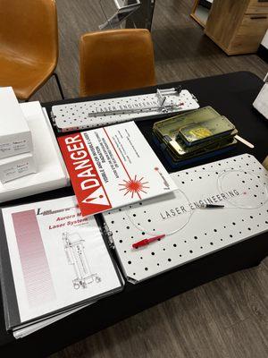 Laser training materials