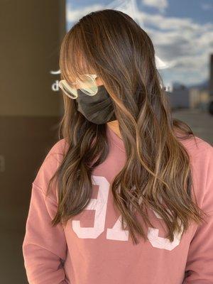 full Balayage with baby lights