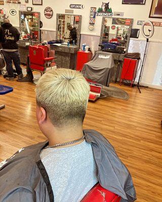 Brush fade on bleached hair