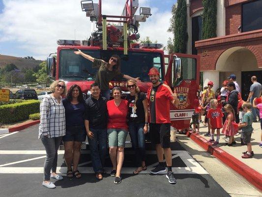 Teacher team ('15-'16) group photo, during a fire-dept. visit.