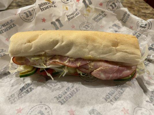 Little John's Ham and provolone sandwich