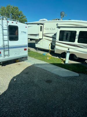 Barely room for the picnic table.