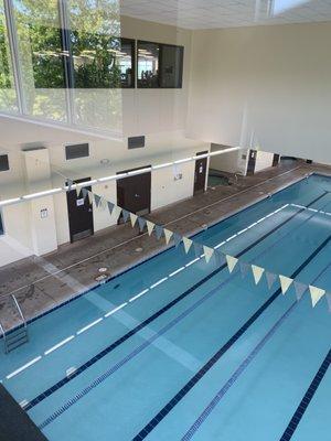 Swimming pool usually is not crowded.