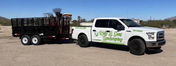 Truck and trailer ready to handle any job big or small.