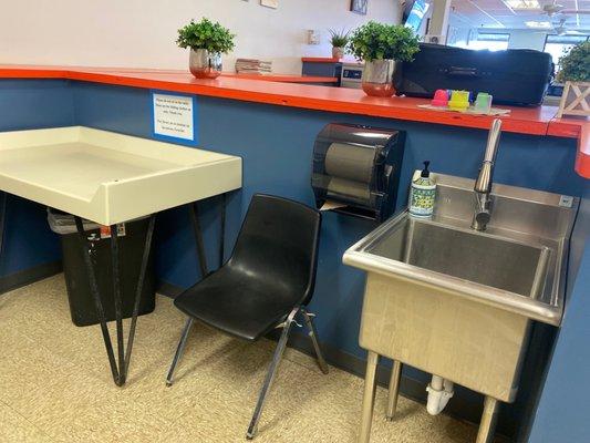 Folding table and sink