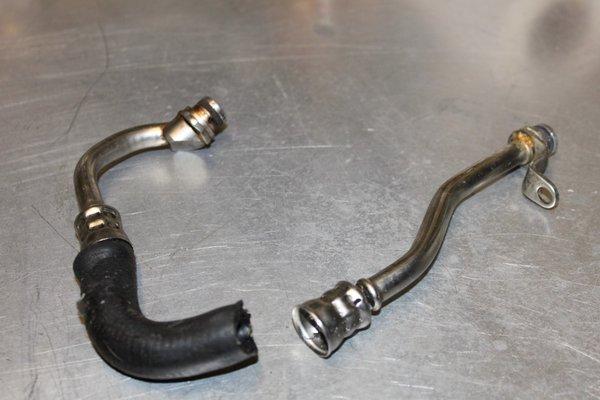 Busted BMW 2010 535i rear trubo coolant hose replaced by Euro Specialties (PITA to remove)