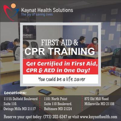 Instant certification in First Aid, CPR & AED in one day