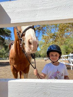 Child with Chief the horse