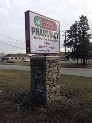 Midland Sabourin's Pharmacy Sign on Wackerly