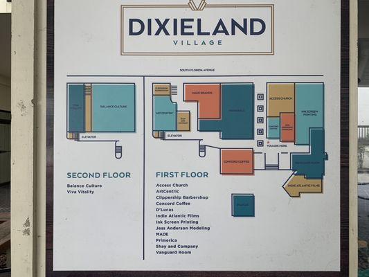 Map of the businesses