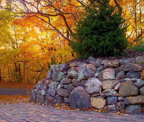 Brick Drive & Boulder Wall.  Peoria, IL