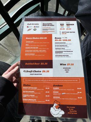 Menu back