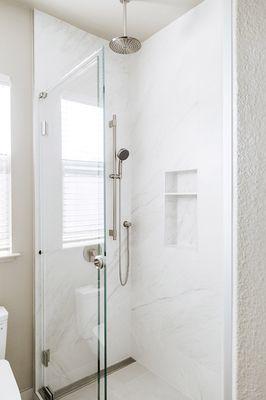 Hallway Bathroom New Walk-in Shower.